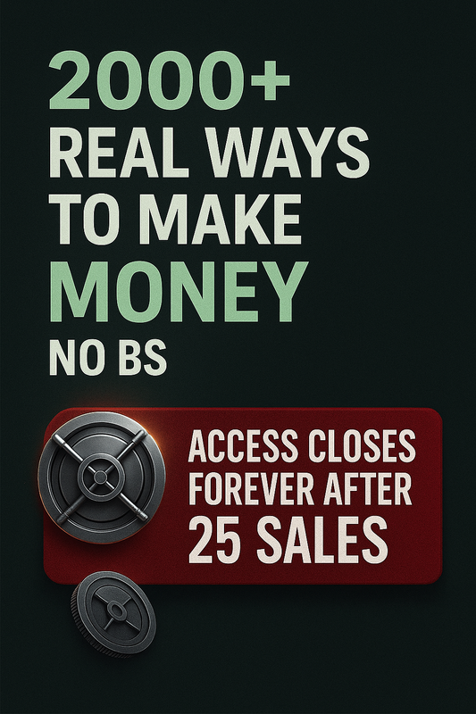 2000+ Real Ways to Make Money – No BS (Limited 25 Copies)